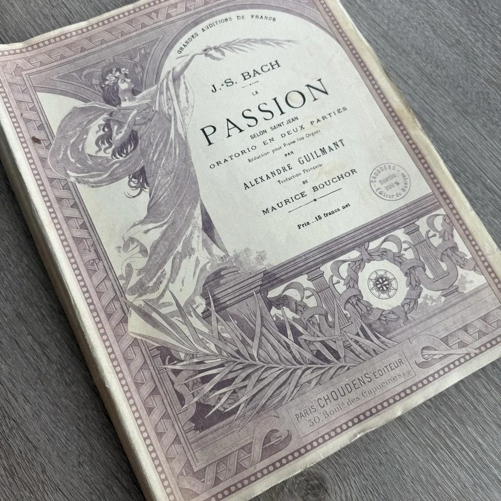 Antique J.S. Bach La Passion Selon Saint Jean Choudens Paris French Vocal Score